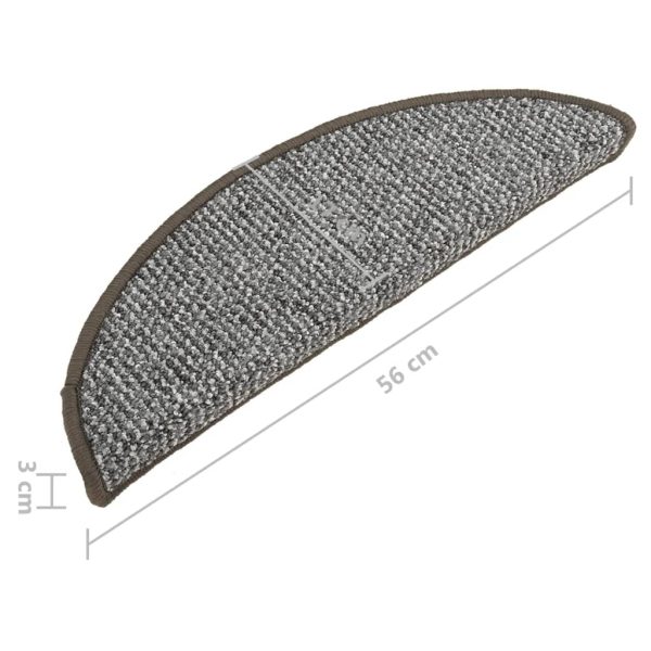 Tapete/carpete para degraus 15 pcs 56x17x3 cm cinzento - Image 8