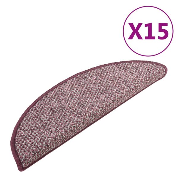 Tapete/carpete para degraus 15 pcs 65x21x4 cm roxo - Image 2