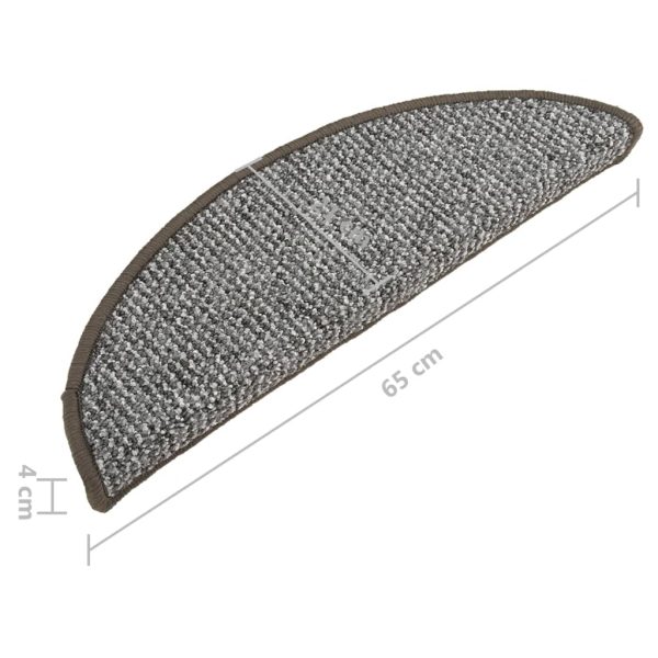 Tapete/carpete para degraus 15 pcs 65x21x4 cm cinzento - Image 8