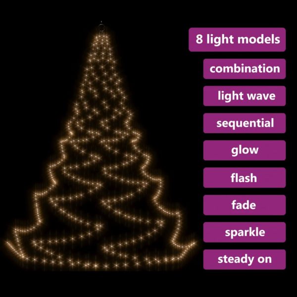 Árvore de Natal parede 260 luzes LED 3 m int/ext branco quente - Image 6