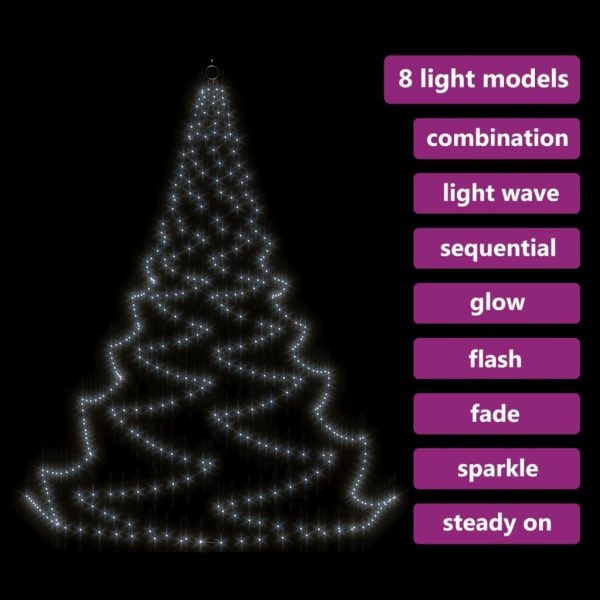 Árvore de Natal parede 260 luzes LED 3 m int/ext branco frio - Image 6
