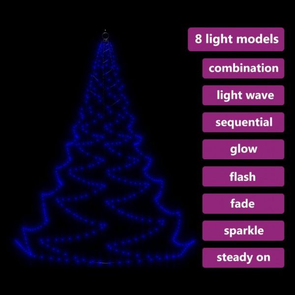 Árvore de Natal parede 260 luzes LED 3 m int/ext azul - Image 6