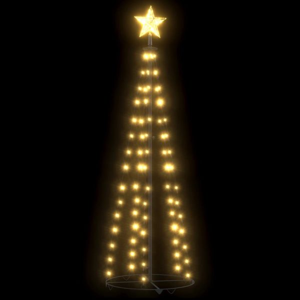 Árvore de Natal em cone c/ 70 luzes LED 50x120 cm branco quente - Image 2