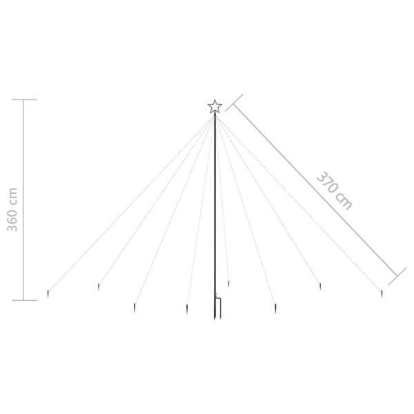 Iluminação p/ árvore de Natal int/ext 576 LEDs 3,6m branco frio - Image 8
