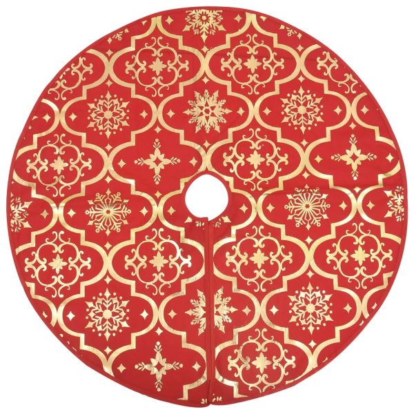 Saia de árvore de Natal luxuosa 90 cm com meia tecido vermelho - Image 3