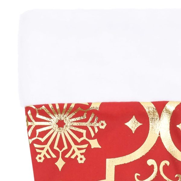 Saia de árvore de Natal luxuosa 90 cm com meia tecido vermelho - Image 5