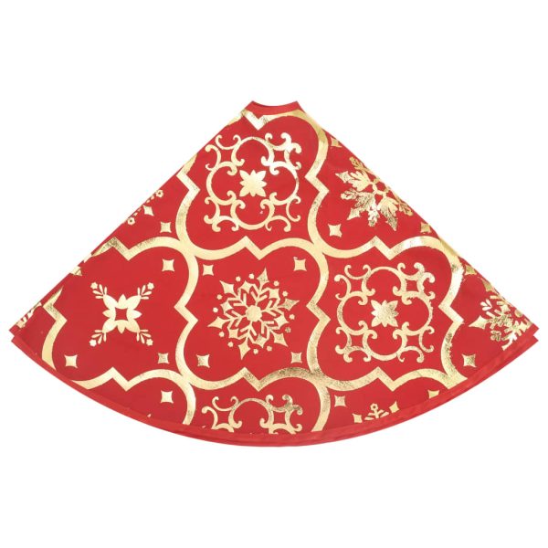 Saia de árvore de Natal luxuosa 90 cm com meia tecido vermelho - Image 6