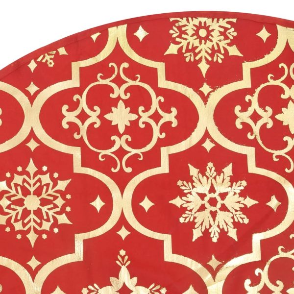 Saia de árvore de Natal luxuosa 90 cm com meia tecido vermelho - Image 7