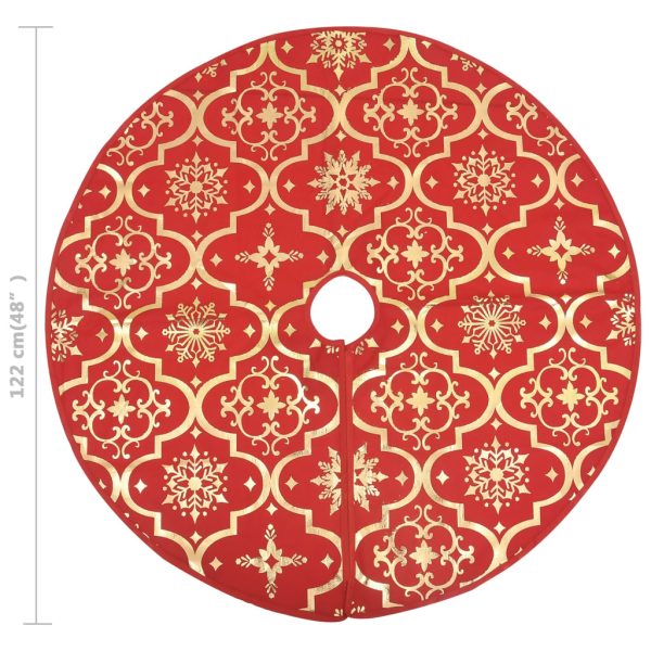 Saia de árvore de Natal luxuosa 122 cm com meia tecido vermelho - Image 8