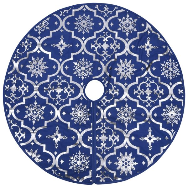 Saia de árvore de Natal luxuosa 150 cm com meia tecido azul - Image 3