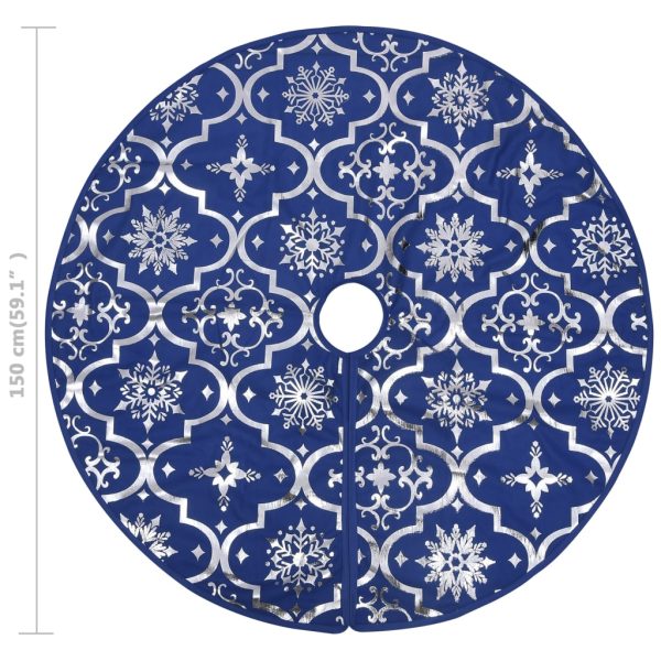 Saia de árvore de Natal luxuosa 150 cm com meia tecido azul - Image 8