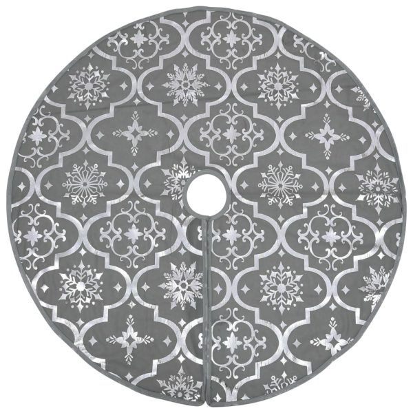 Saia de árvore de Natal luxuosa 90 cm com meia tecido cinzento - Image 3