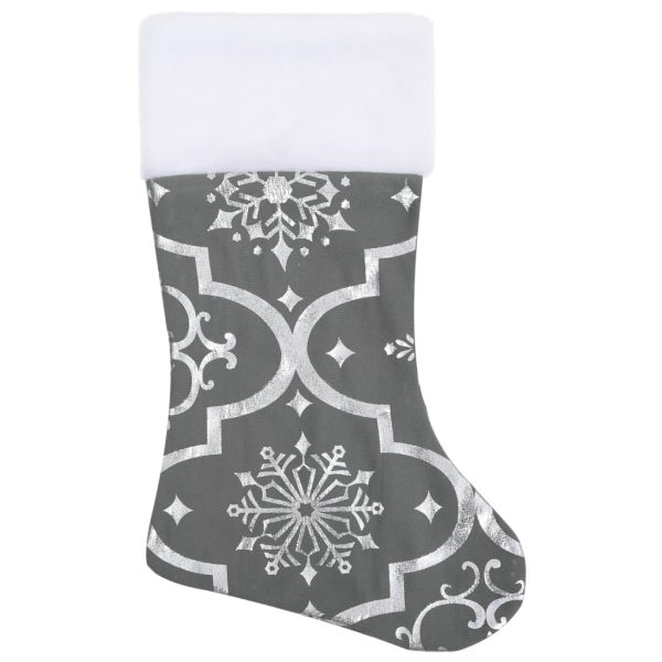 Saia de árvore de Natal luxuosa 90 cm com meia tecido cinzento - Image 4