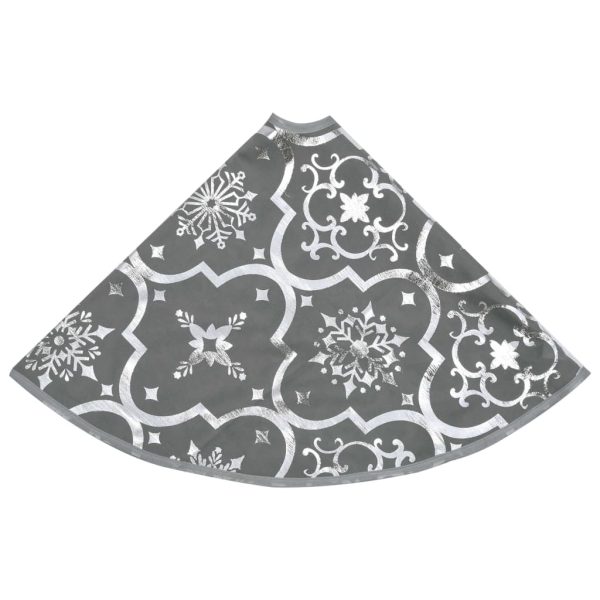 Saia de árvore de Natal luxuosa 90 cm com meia tecido cinzento - Image 5