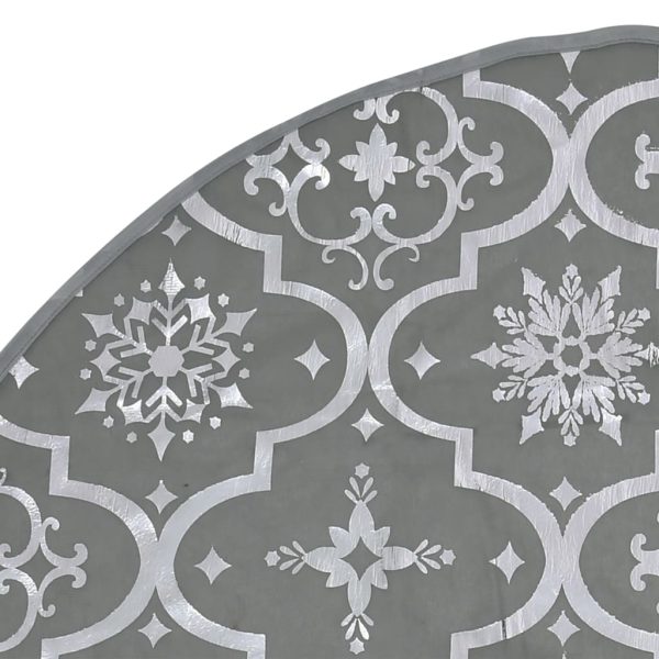 Saia de árvore de Natal luxuosa 90 cm com meia tecido cinzento - Image 6