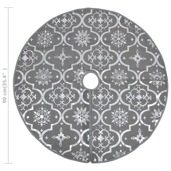 Saia de árvore de Natal luxuosa 90 cm com meia tecido cinzento - Image 8