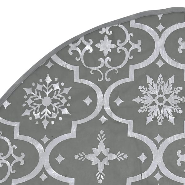 Saia de árvore de Natal luxuosa 122 cm com meia tecido cinzento - Image 5