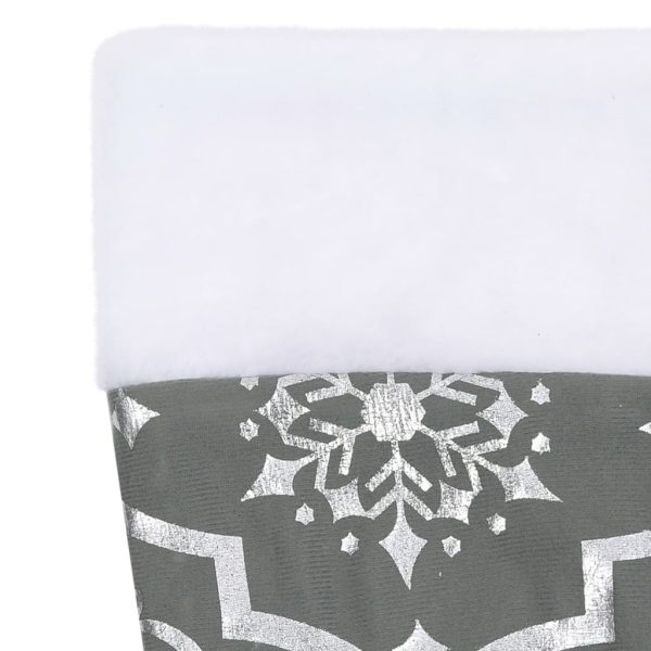 Saia de árvore de Natal luxuosa 122 cm com meia tecido cinzento - Image 6