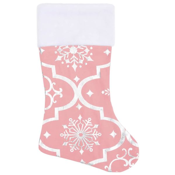 Saia de árvore de Natal luxuosa 90 cm com meia tecido rosa - Image 4