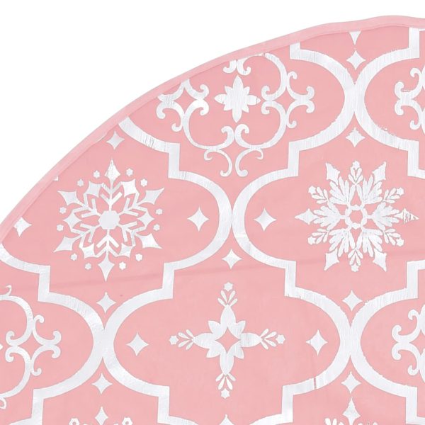 Saia de árvore de Natal luxuosa 90 cm com meia tecido rosa - Image 6