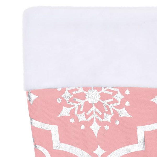 Saia de árvore de Natal luxuosa 90 cm com meia tecido rosa - Image 7