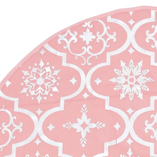 Saia de árvore de Natal luxuosa 122 cm com meia tecido rosa - Image 6
