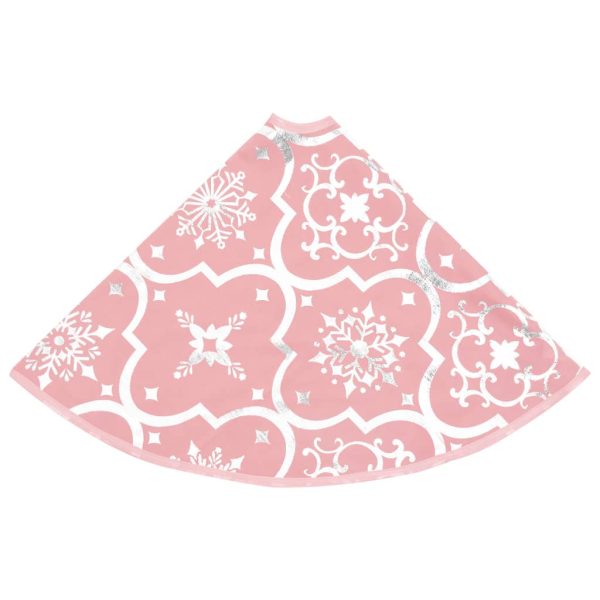 Saia para árvore de Natal luxuosa 150 cm com meia tecido rosa - Image 5