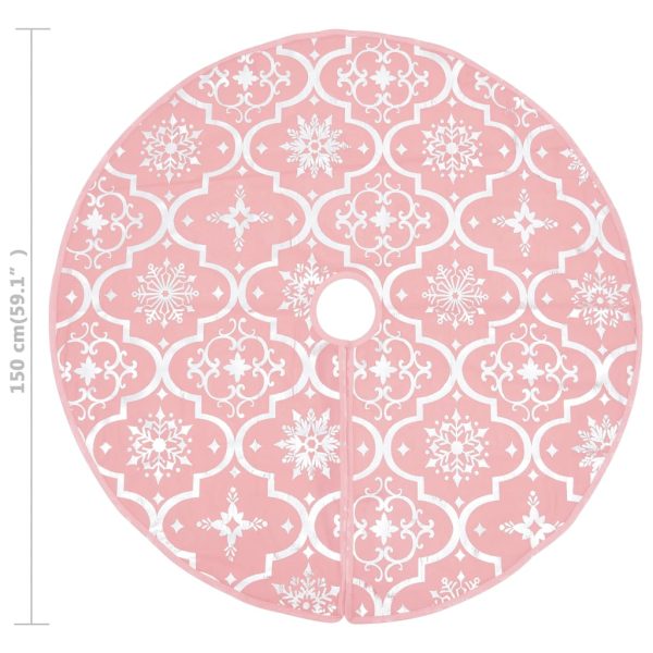 Saia para árvore de Natal luxuosa 150 cm com meia tecido rosa - Image 8