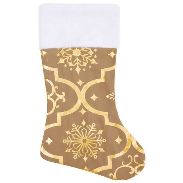 Saia de árvore de Natal luxuosa 90 cm com meia tecido amarelo - Image 4