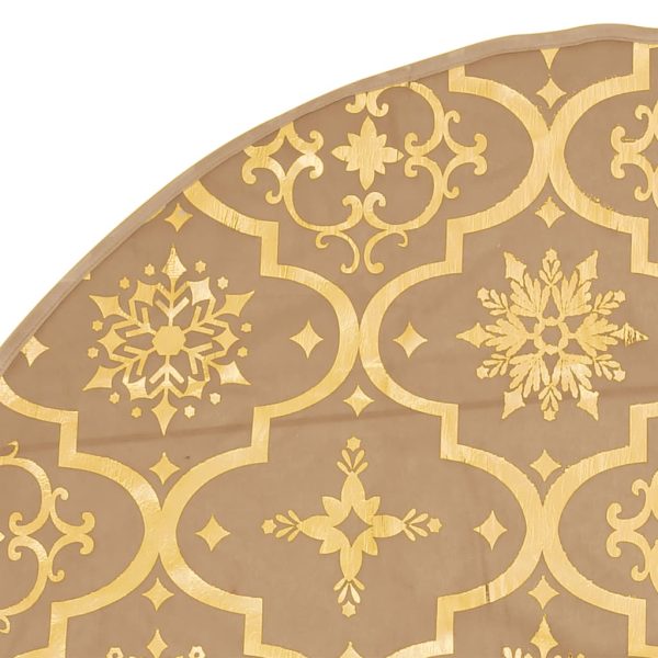 Saia de árvore de Natal luxuosa 90 cm com meia tecido amarelo - Image 6