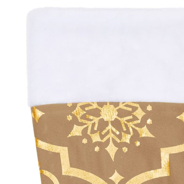 Saia de árvore de Natal luxuosa 90 cm com meia tecido amarelo - Image 7