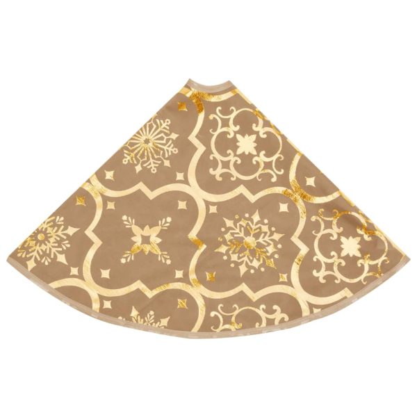 Saia de árvore de Natal luxuosa 150 cm com meia tecido amarelo - Image 5