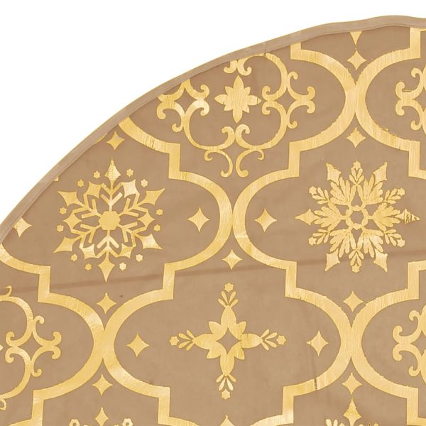 Saia de árvore de Natal luxuosa 150 cm com meia tecido amarelo - Image 6