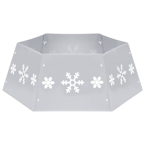 Saia para árvore de Natal Ø68x25 cm prateado e branco - Image 2