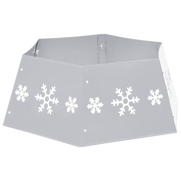 Saia para árvore de Natal Ø68x25 cm prateado e branco - Image 4