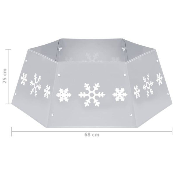 Saia para árvore de Natal Ø68x25 cm prateado e branco - Image 7