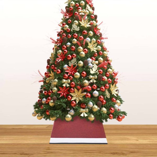 Saia para árvore de Natal 48x48x25 cm vermelho e branco - Image 3
