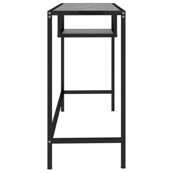 Mesa de computador vidro temperado 100x36x74 cm mármore preto - Image 4
