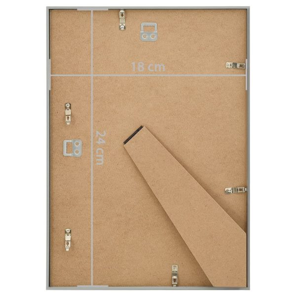 Molduras para parede ou mesa 5 pcs 18x24 cm MDF prateado - Image 8