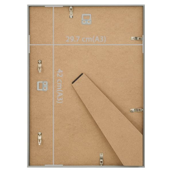 Molduras para parede ou mesa 3 pcs 29,7x42 cm MDF prateado - Image 8