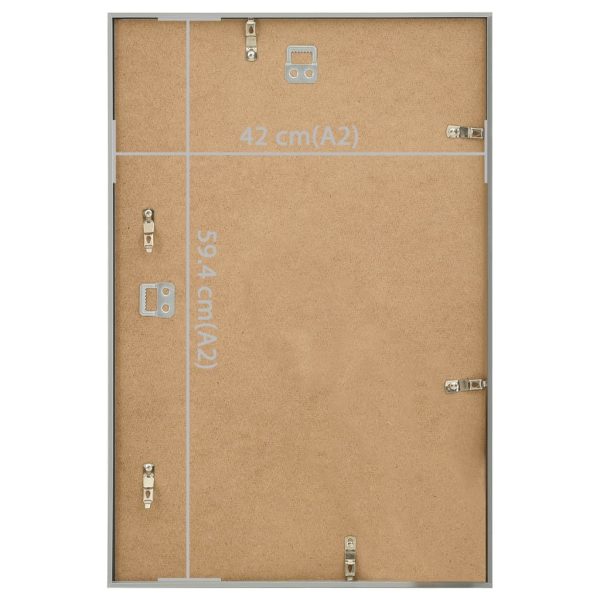 Molduras para parede 3 pcs 42x59,4 cm MDF prateado - Image 7