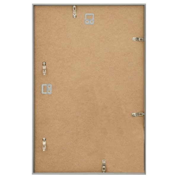 Molduras para parede 3 pcs 50x70 cm MDF prateado - Image 5