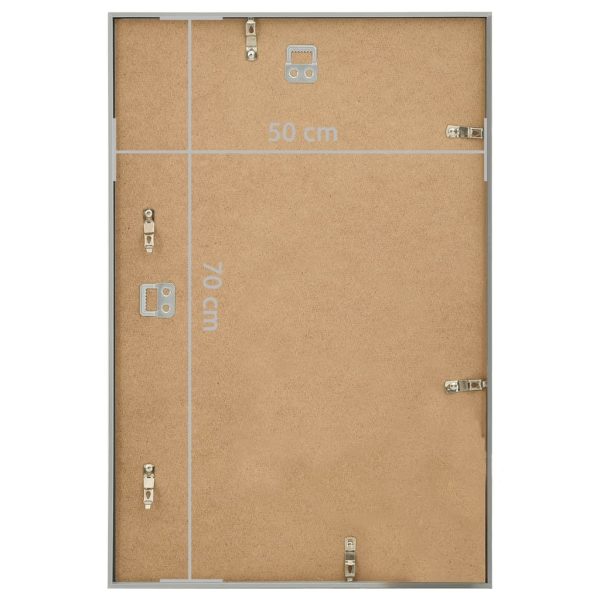 Molduras para parede 3 pcs 50x70 cm MDF prateado - Image 7