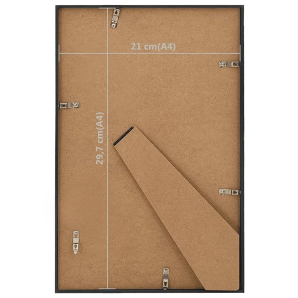 Molduras para mesa 3 pcs 21x29,7 cm MDF preto - Image 8