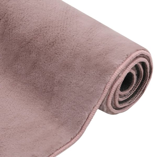Tapete em pele de coelho artificial 180x270 cm rosa velho - Image 2