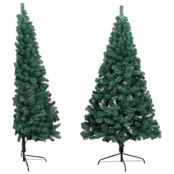 Meia árvore Natal artificial pré-iluminada c/ bolas verde - Image 3