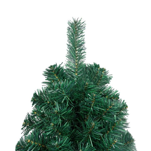 Meia árvore Natal artificial pré-iluminada c/ bolas verde - Image 7