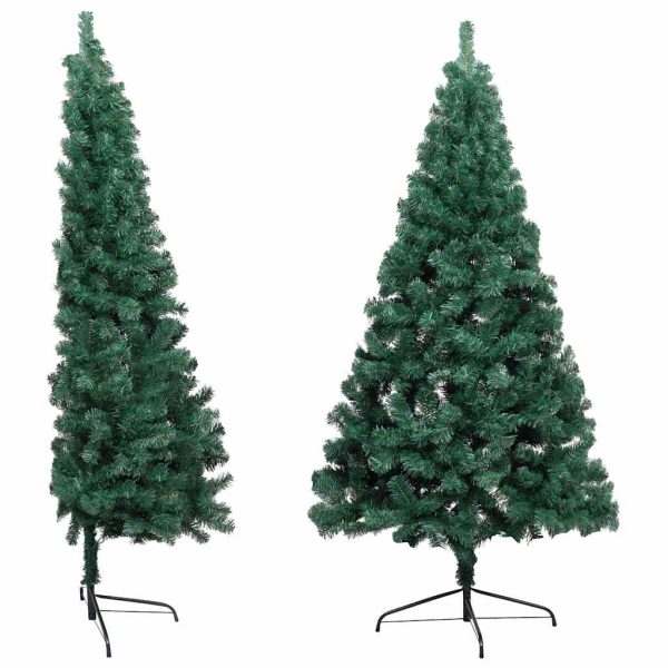 Meia árvore Natal artificial pré-iluminada c/ bolas verde - Image 3