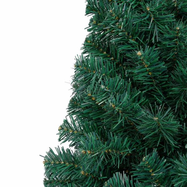 Meia árvore Natal artificial pré-iluminada c/ bolas verde - Image 6