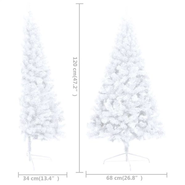 Meia árvore Natal artificial pré-iluminada c/ bolas branco - Image 10